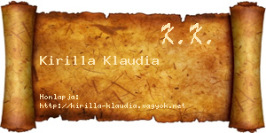 Kirilla Klaudia névjegykártya