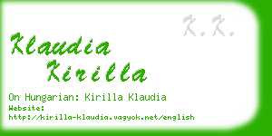 klaudia kirilla business card